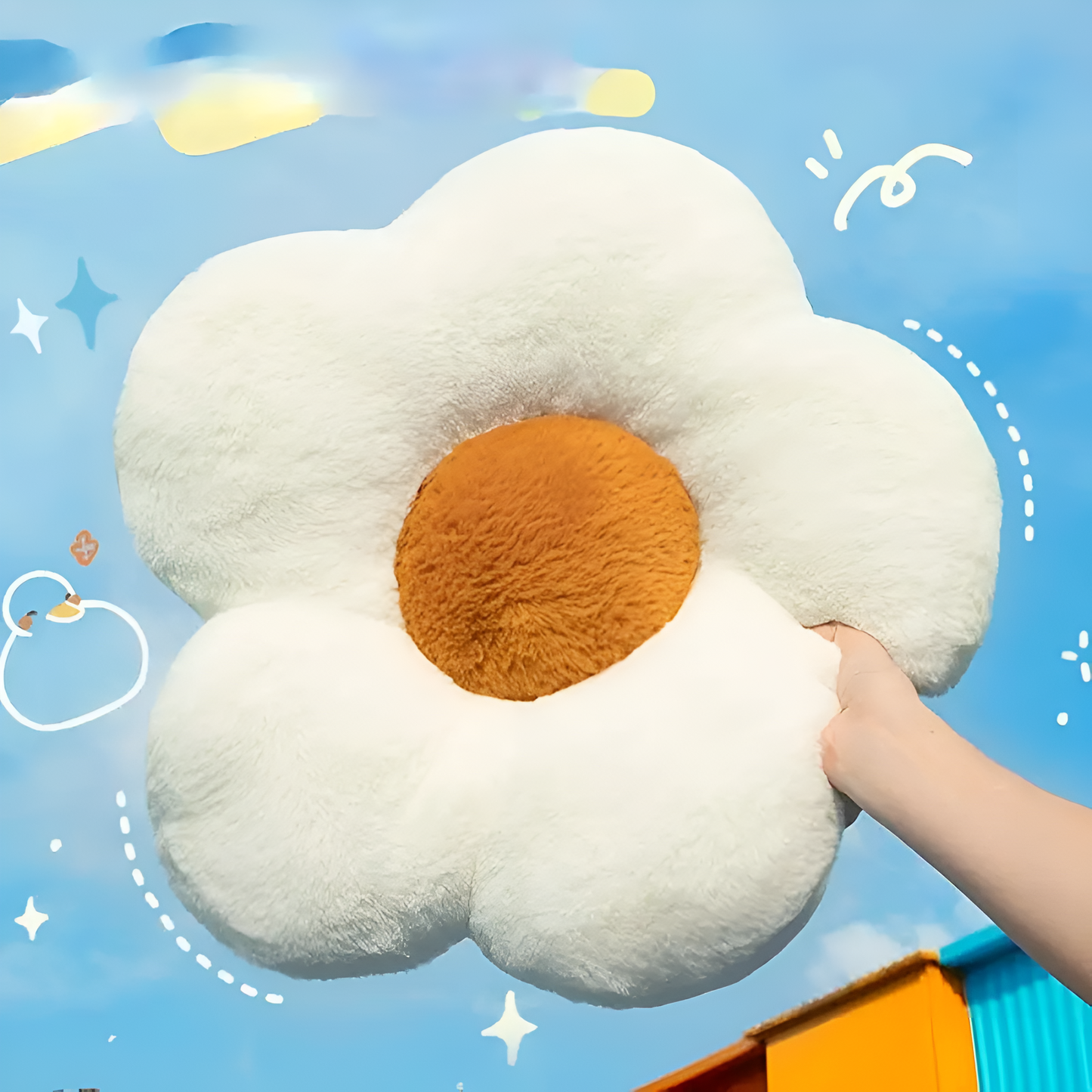 Plush Flower-Shaped Seating Cushion