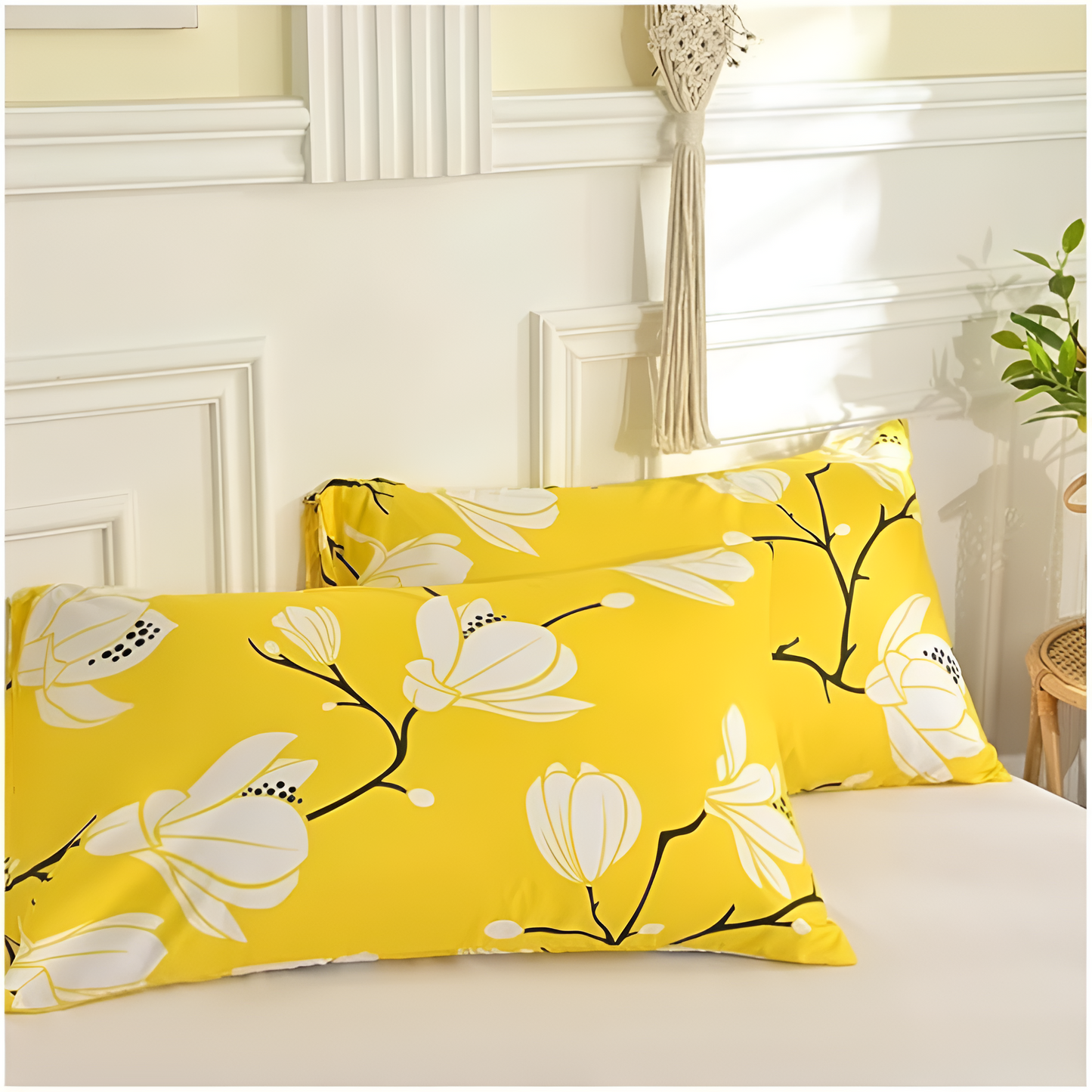 Yellow Blossom 3-Piece Microfiber Duvet Cover Set