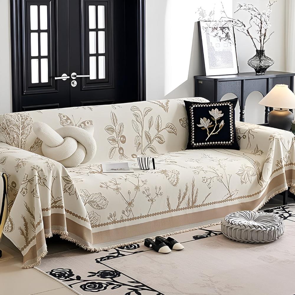 Reversible Botanical Elegance Sofa Cover