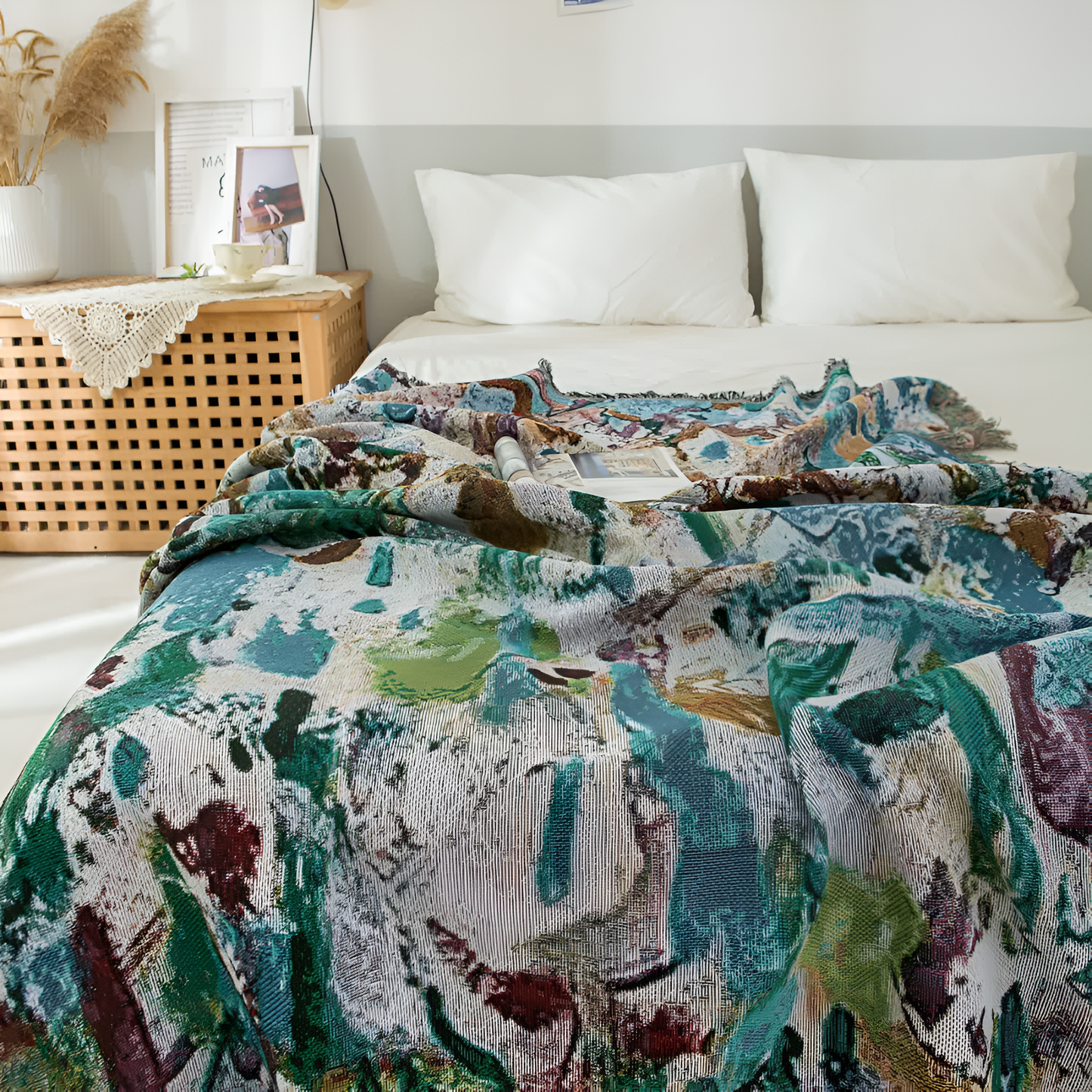 Colorful Reversible Artisan Tassel Throw Blanket