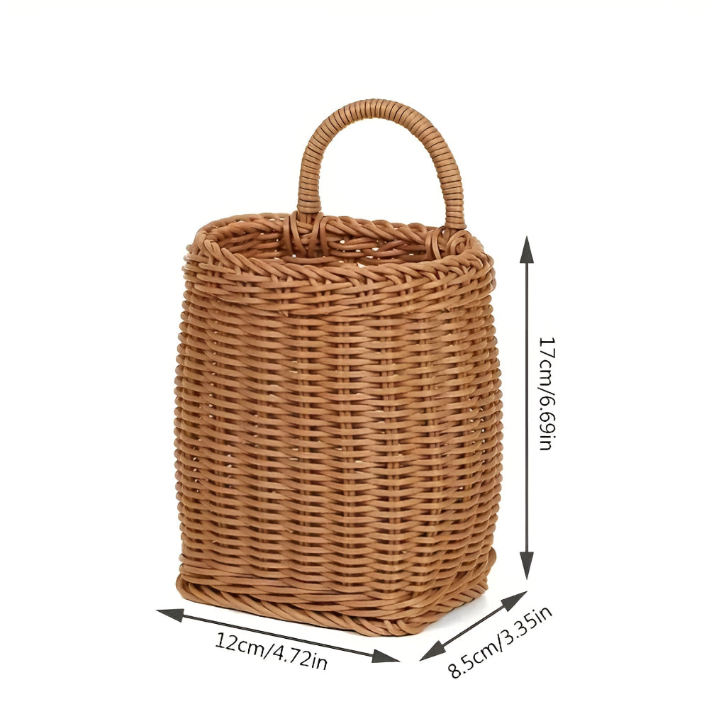 Woven Rattan-Look Storage Basket