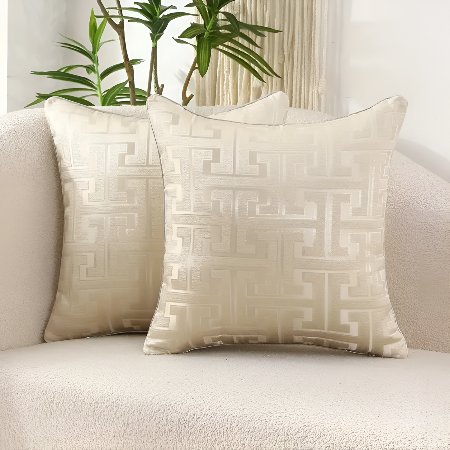 Geometric Jacquard Chenille Velvet Cushion Cover
