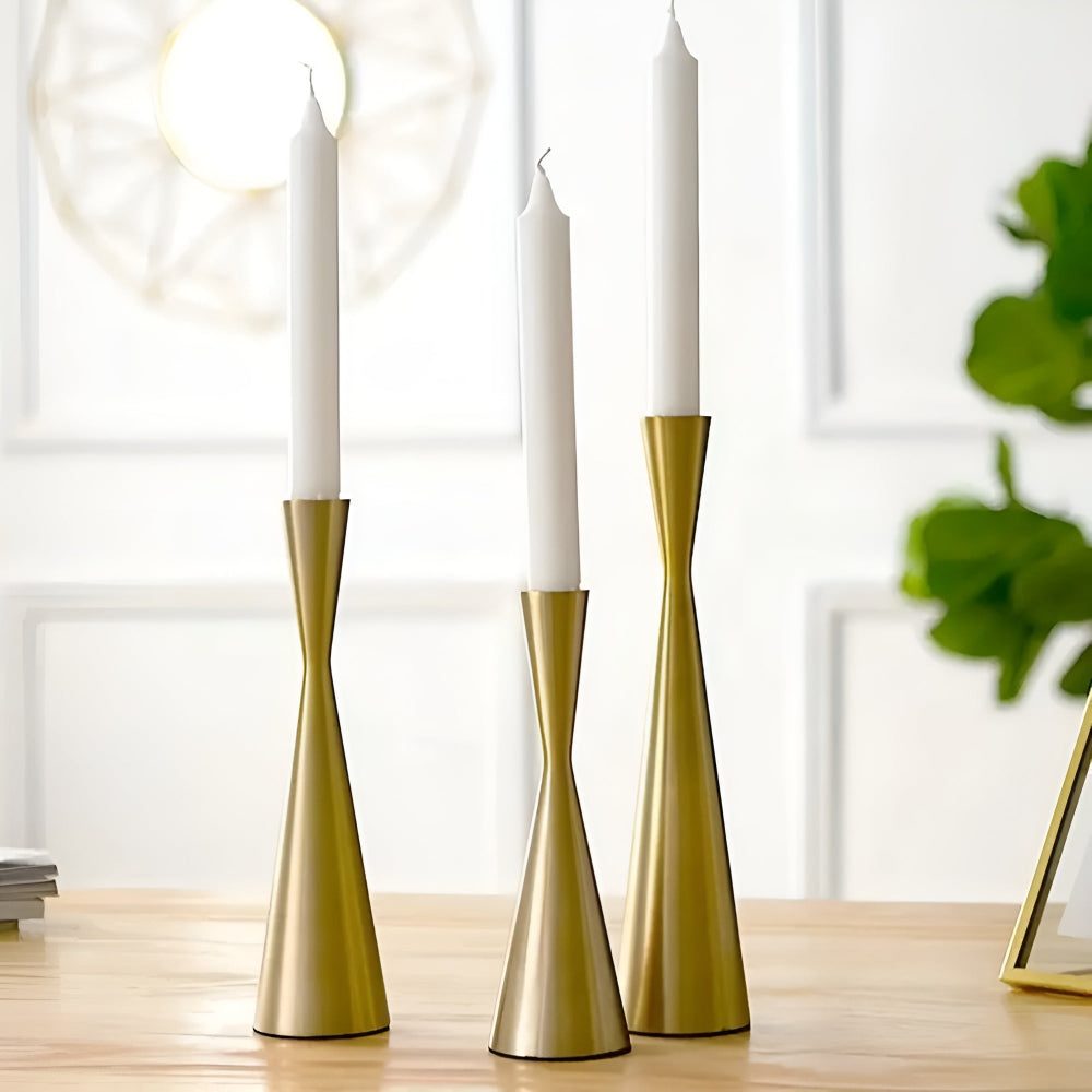 Nordic Brass Waist Candlestick Set of 3