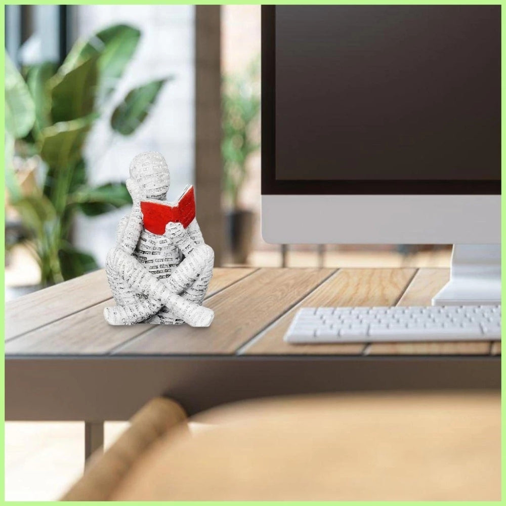 Woman Reading Resin Shelf Decoration