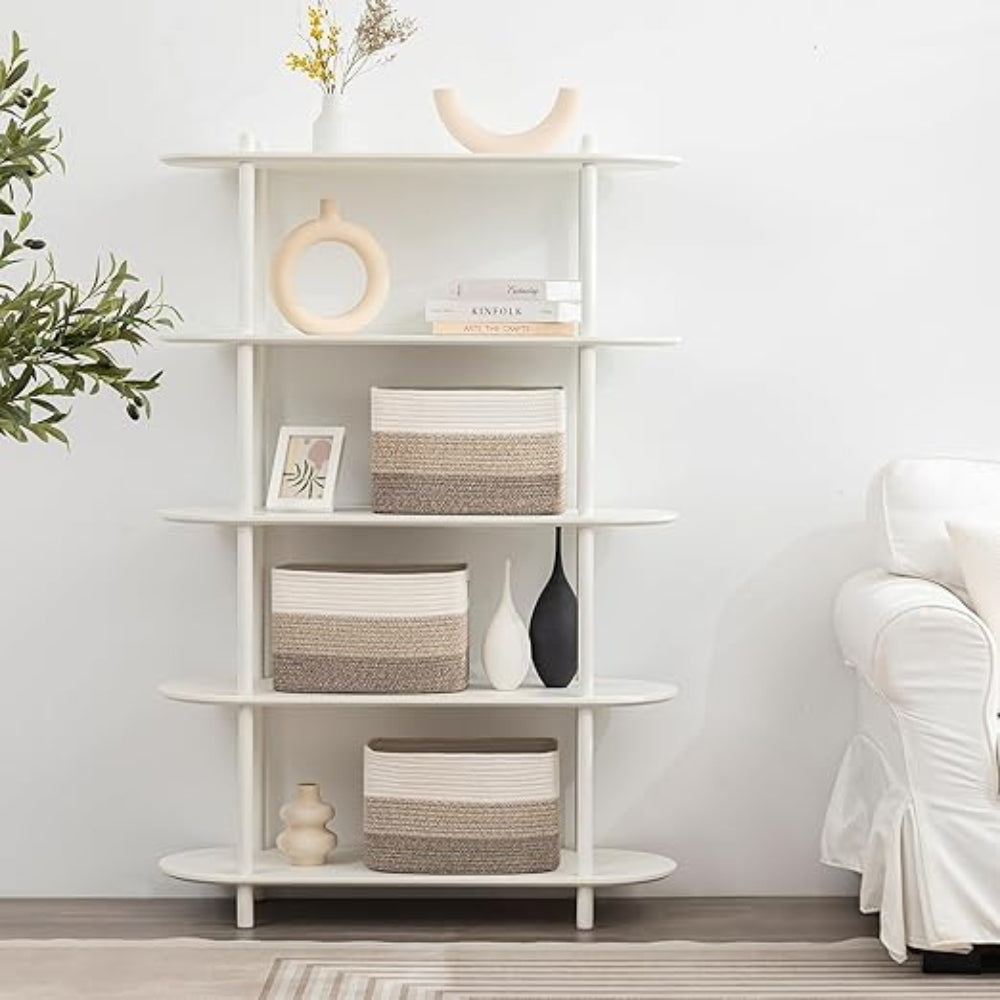 Ombre Woven Cotton Rope Storage Basket with Handles
