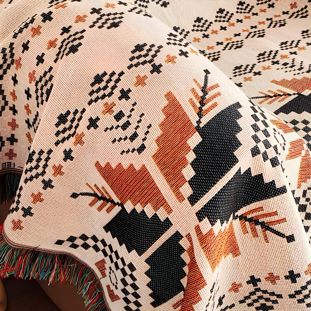 Moroccan Boho Pattern Picnic Mat for Indoor and Outdoor Use