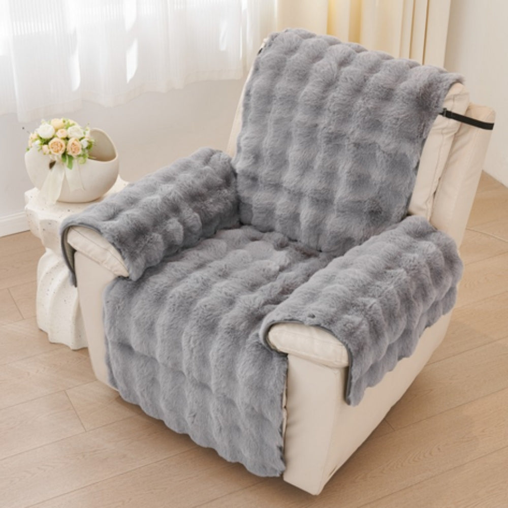 Faux Fur Recliner Sofa Cover - Soft, Pet-Friendly Slipcover