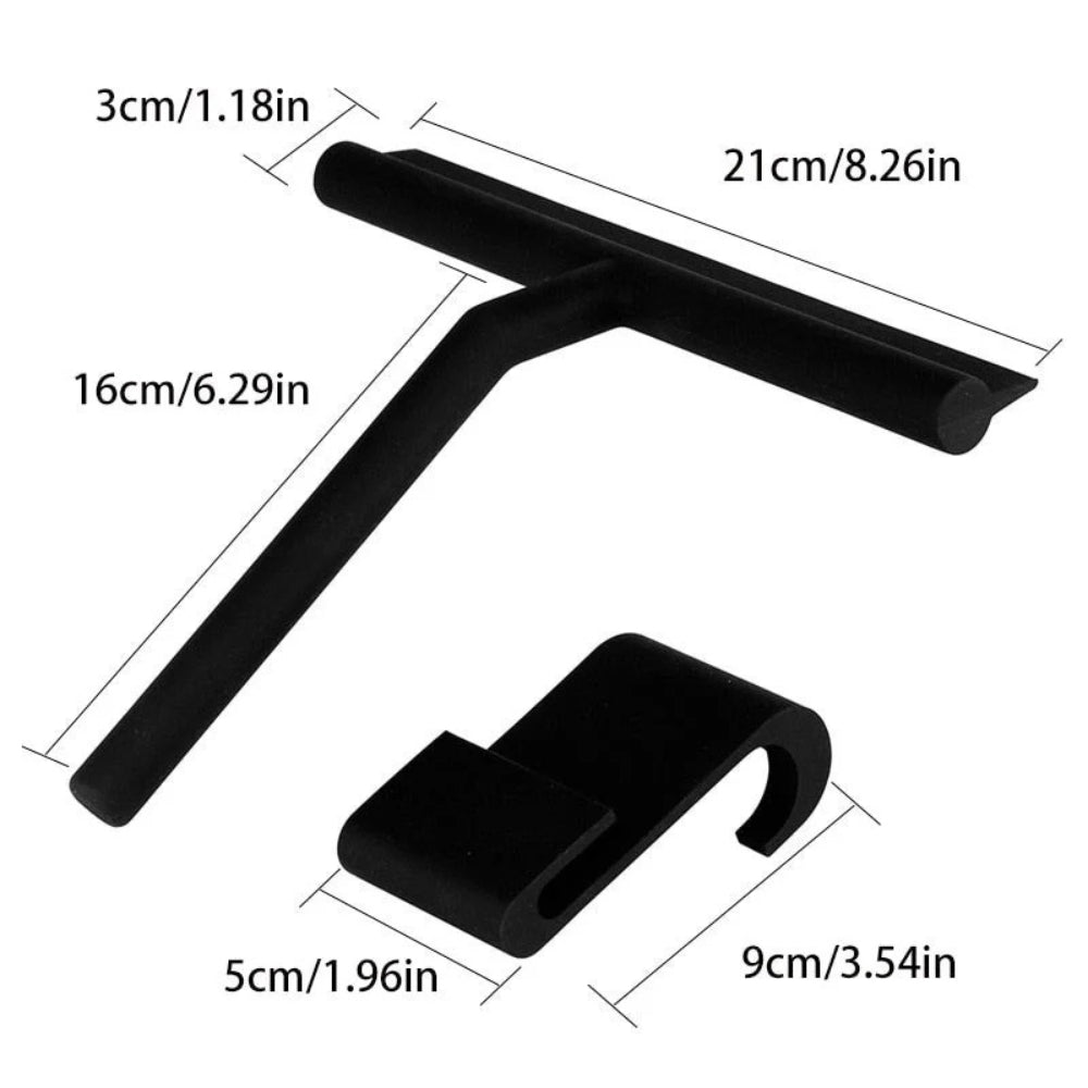 Silicone-Coated Modern Shower Squeegee with Hook