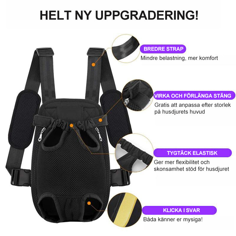 Front Pet Backpack Carrier with Adjustable Straps and Mesh Panels