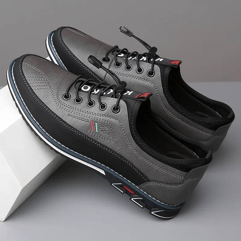 Comfortable Stylish Men's Work Shoes in Breathable PU Leather