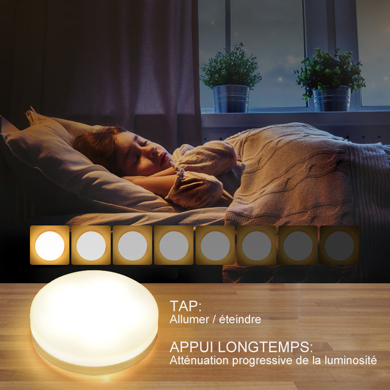 Portable Touch Night Lamp with Adjustable Brightness and Magnetic Mount