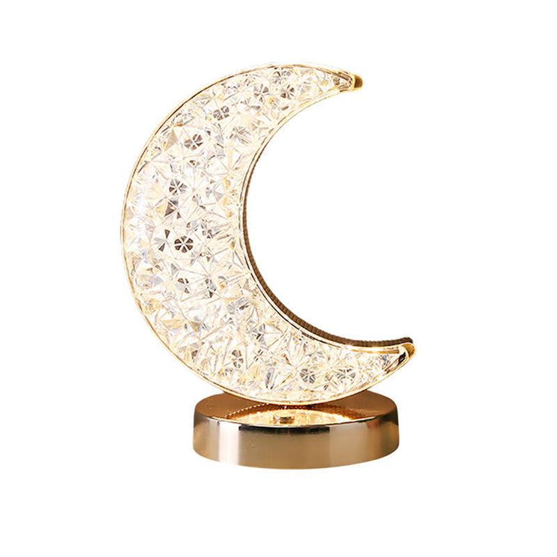 Star and Moon Metal Table Lamp with USB Charging