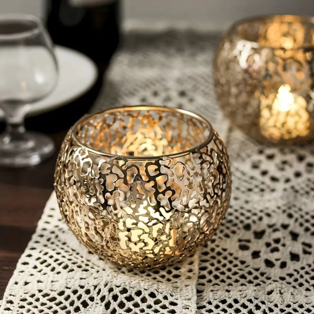 Geometric Iron Tealight Candle Holder