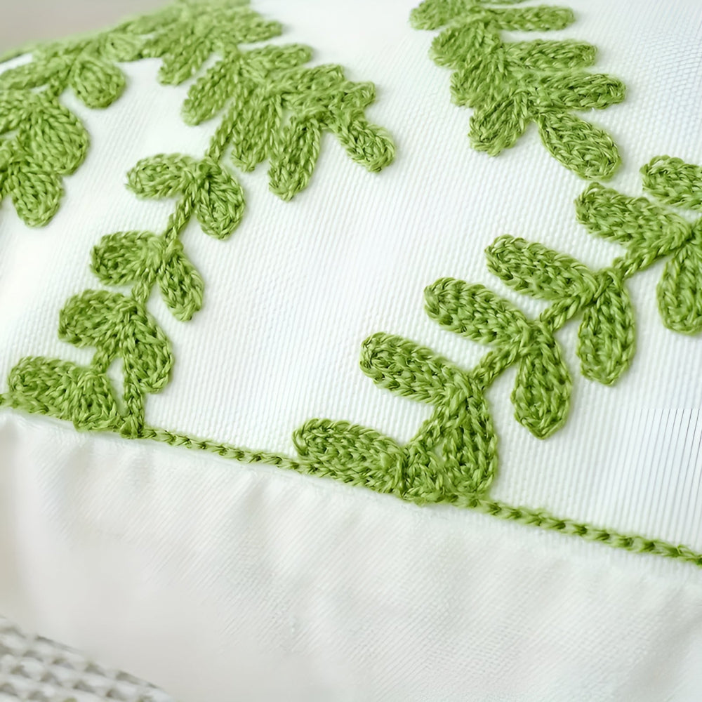Leaf Pattern Microfiber Cushion Cover