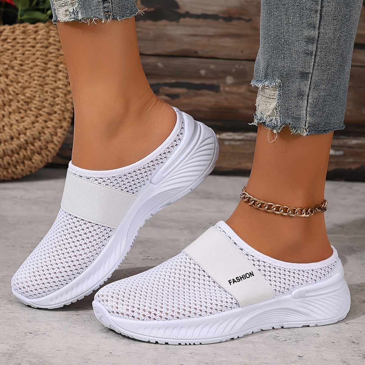 Breathable Mesh Slip-On Sneakers for Women