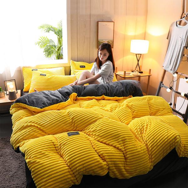 Thick Corduroy Velvet Bedding Set - Cozy Winter Comfort