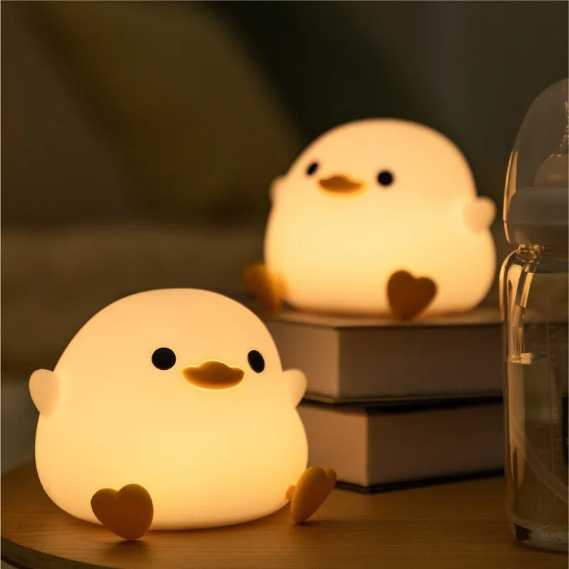 Silicone Duck LED Night Light with Adjustable Brightness