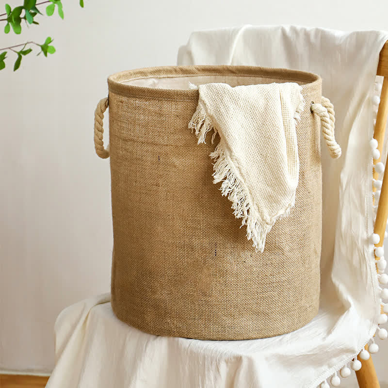 Foldable Cotton-Linen Waterproof Laundry Basket