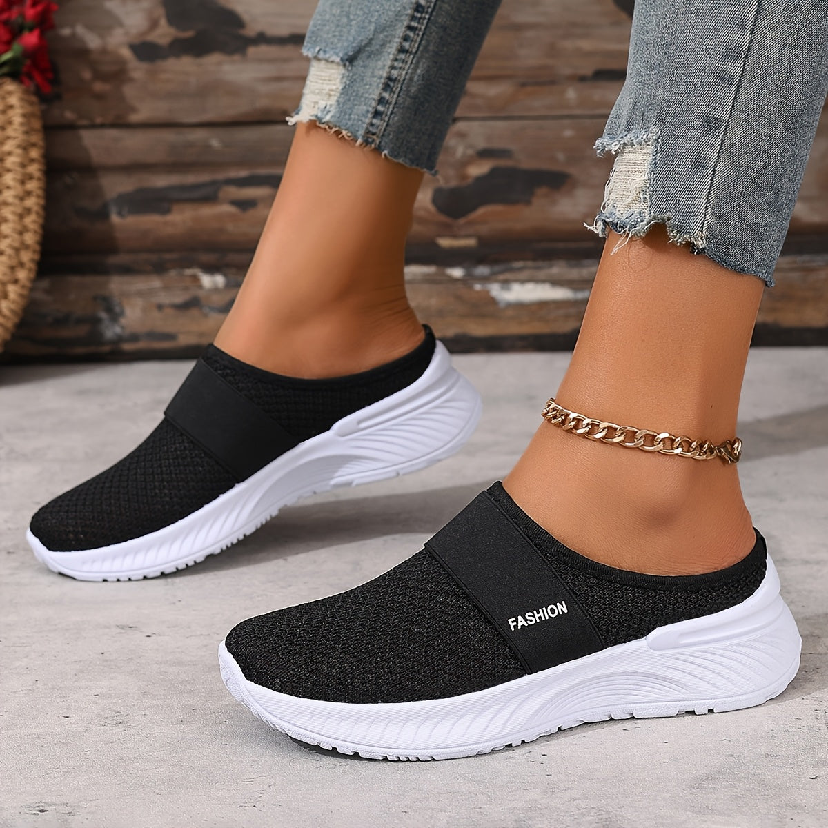 Breathable Mesh Slip-On Sneakers for Women