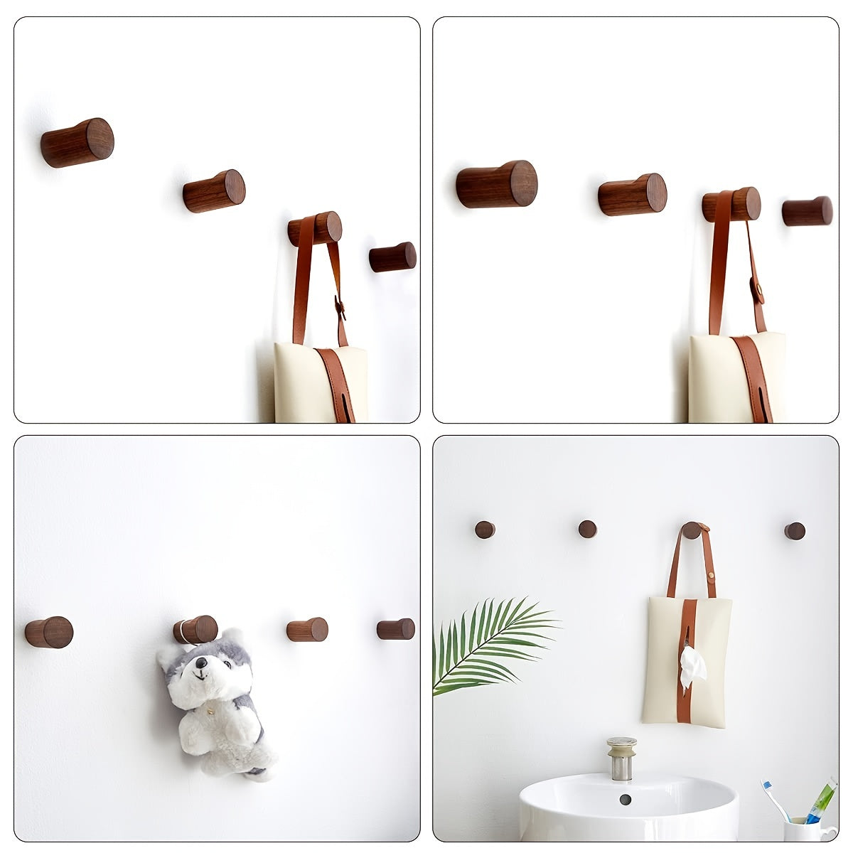 Solid Walnut Wood Wall Hook