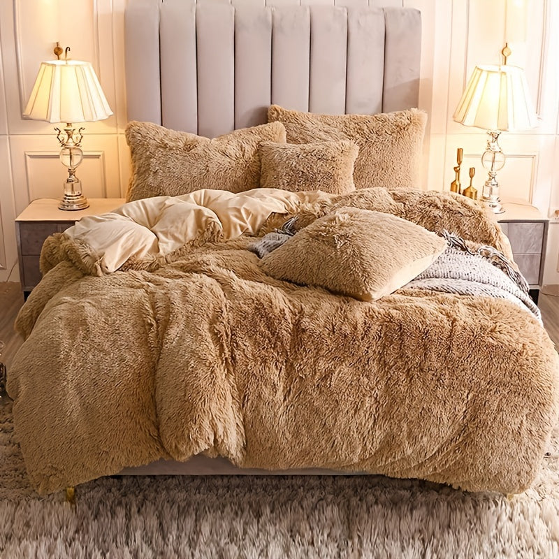 Ultra Soft Plush Duvet Cover Set with Zipper Closure