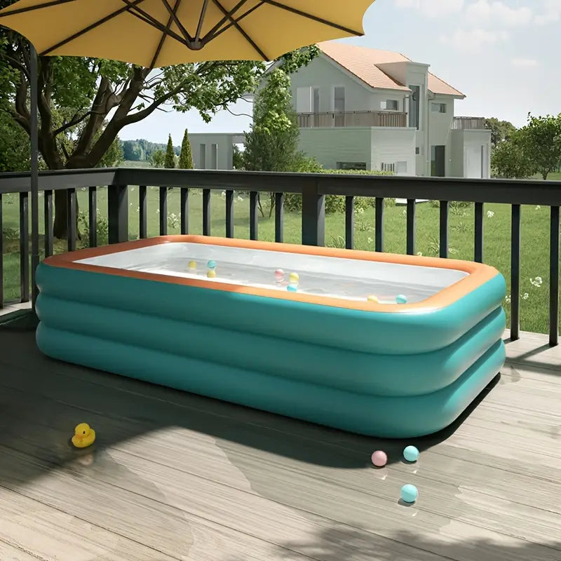 Inflatable Family Pool for Garden - Durable PVC, Easy Setup