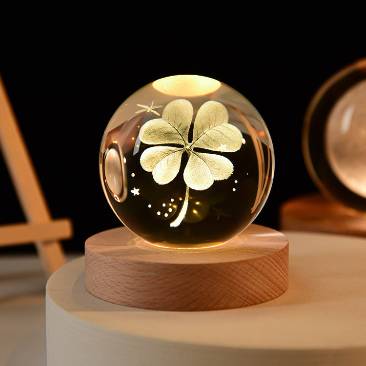 LED Galaxy Crystal Ball Table Lamp 3D Night Light for Kids