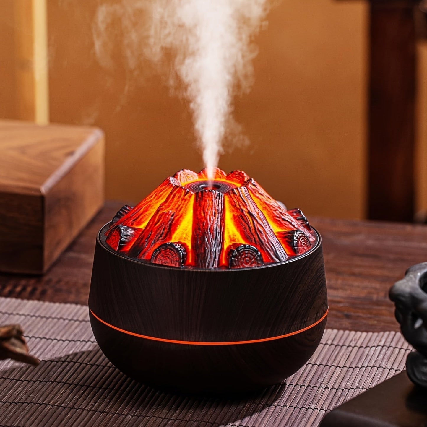 Mini Charcoal Fire Humidifier with Realistic Flame Effect