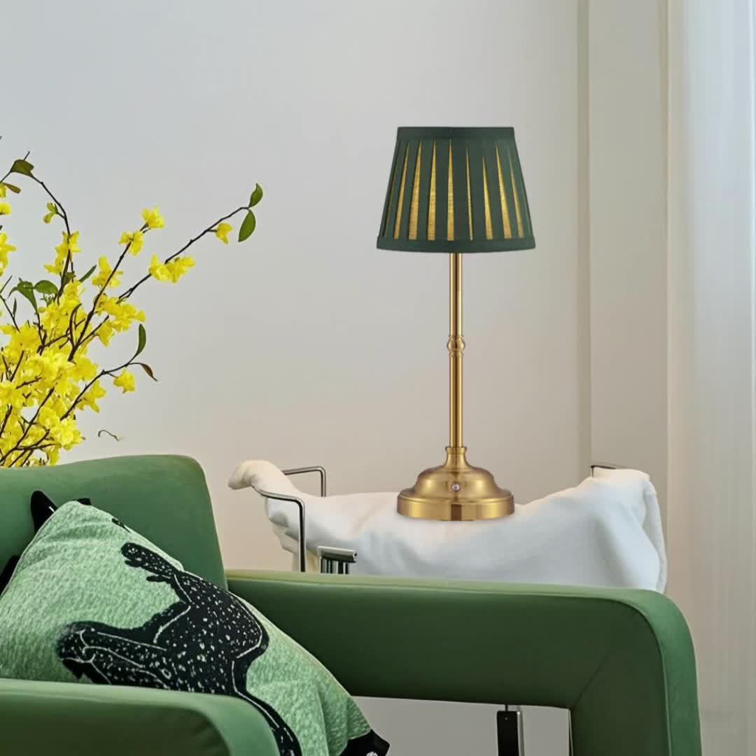 Cordless Rechargeable Brass LED Touch Table Lamp