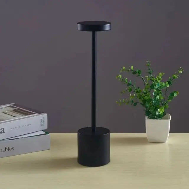 Modern Black LED Table Lamp with Warm Illumination