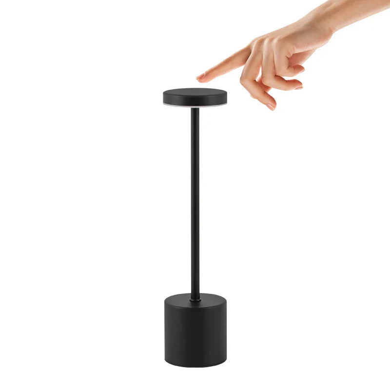 Modern Black LED Table Lamp with Warm Illumination