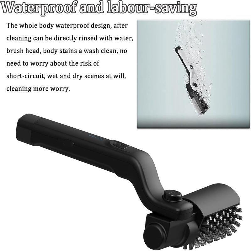 Electric Grill Brush with Rechargeable Battery and Stainless Steel Handle