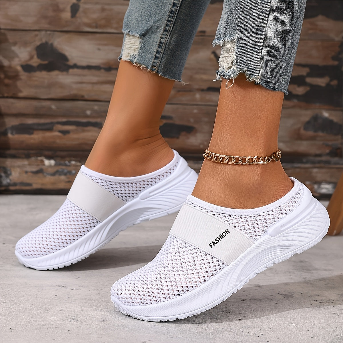 Breathable Mesh Slip-On Sneakers for Women