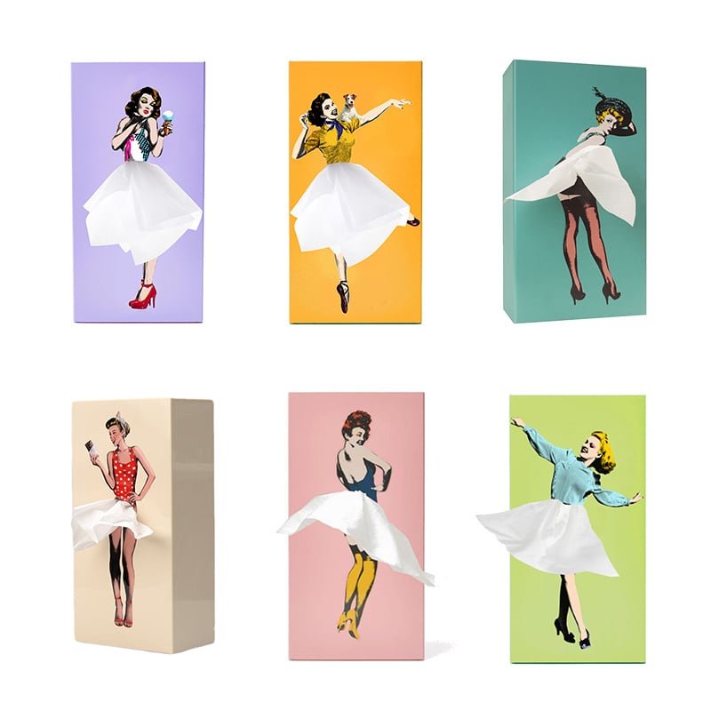 Flying Skirt Tissue Box with Weighted Bottom