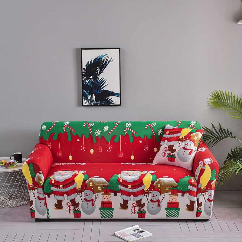 Christmas Elastic Sofa Cover for All Sizes - Polyester Stretch Protector