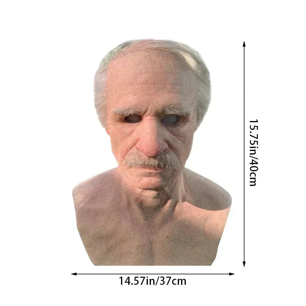 Realistic Old Man Latex Halloween Mask for Adults