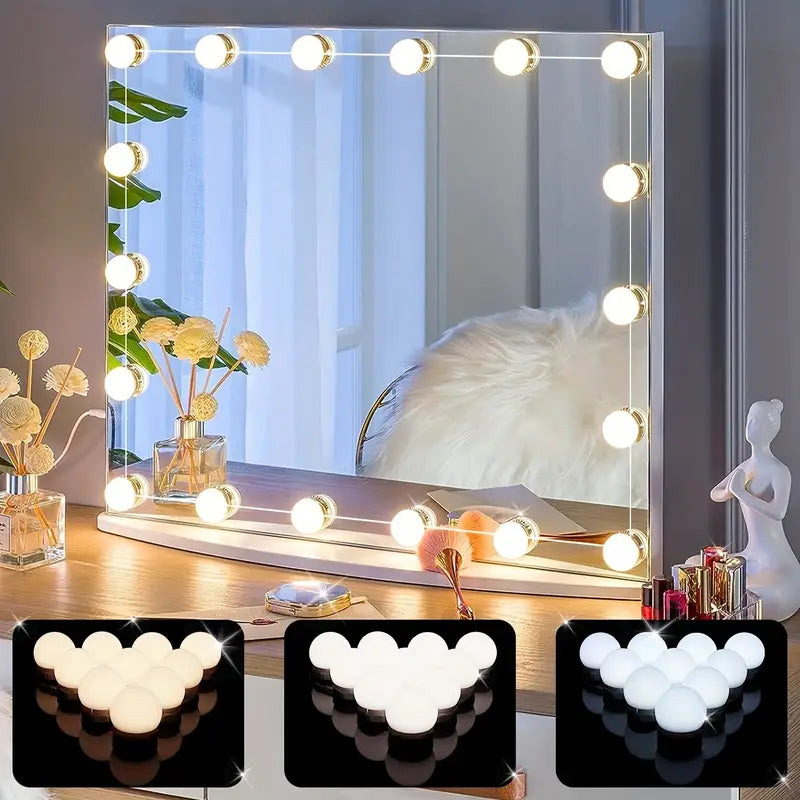Dimmable LED Mirror Lighting with Adjustable Brightness and Color Temperature