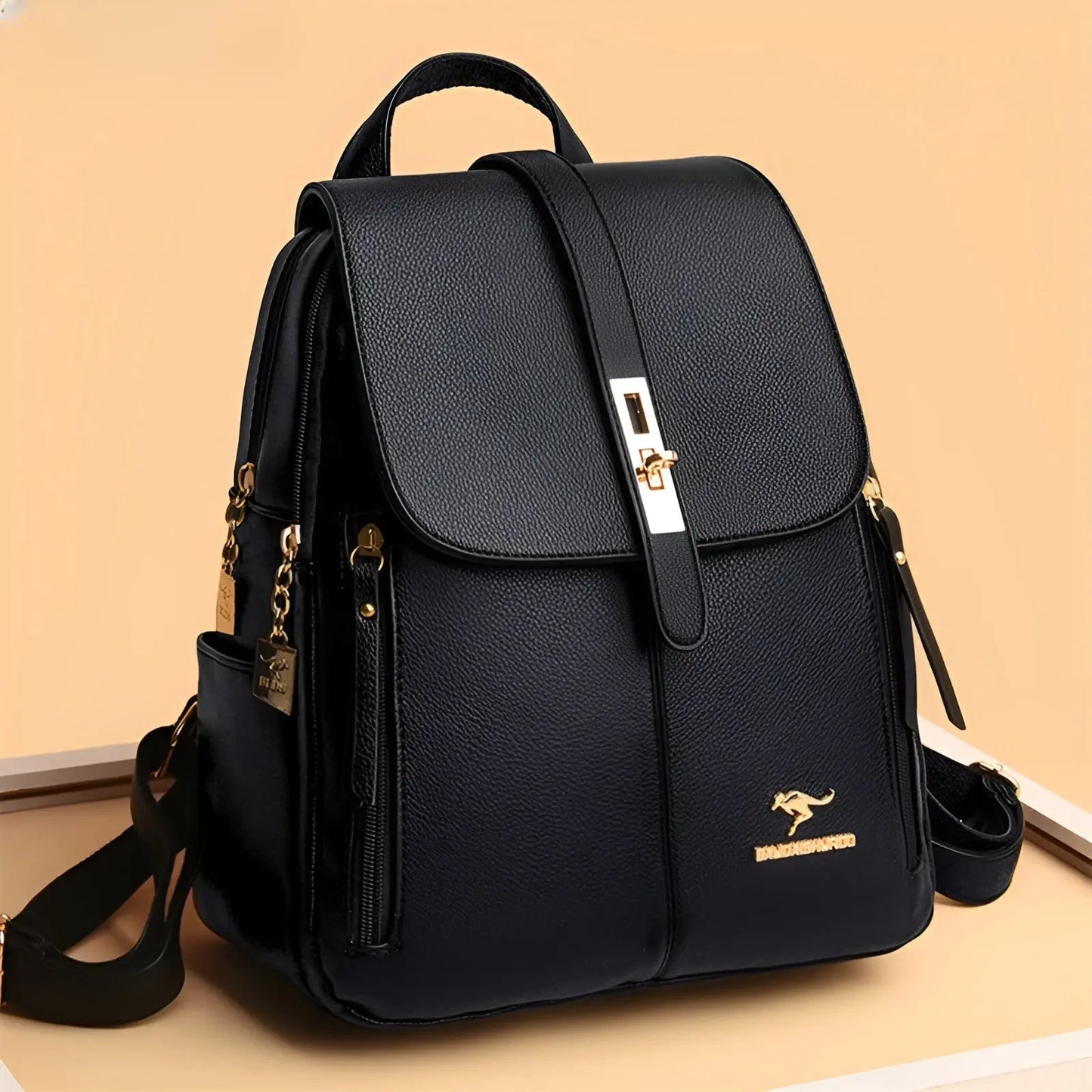Premium Leather Women's Backpack with Multiple Compartments