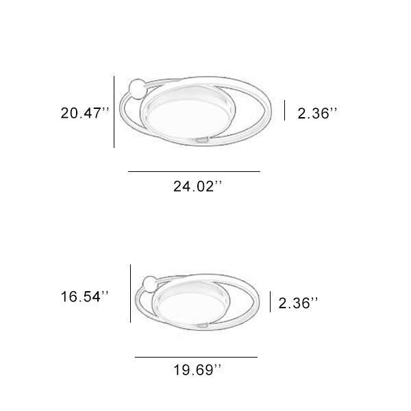Nordic Round LED Flush Mount Ceiling Light in Black, Gold, or White