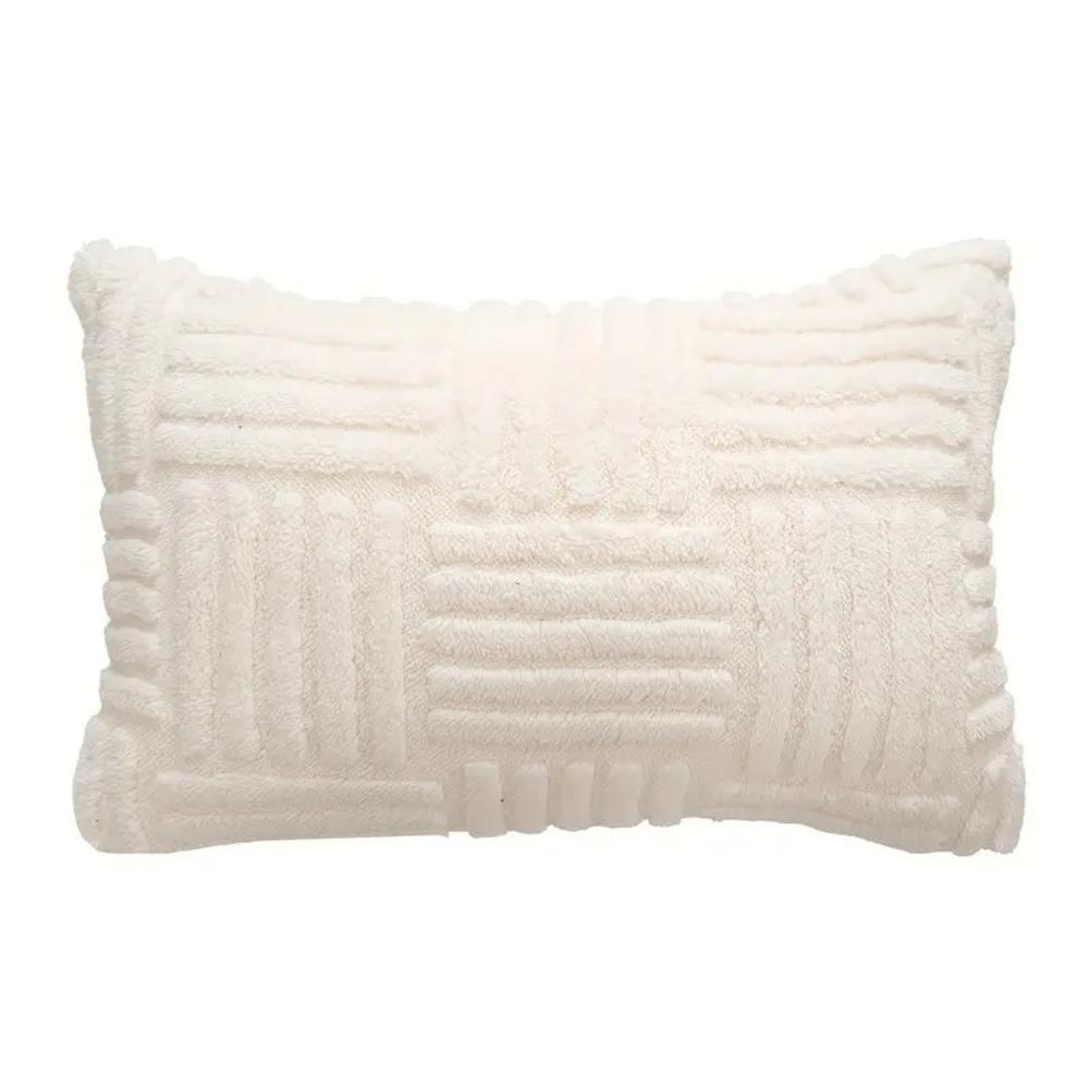 Plush Faux Fur Striped Cushion Cover