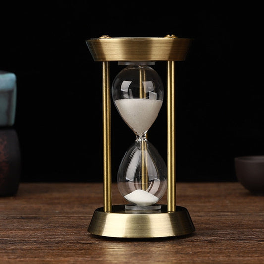 Retro Metal Hourglass Sand Timer - Vintage Decorative Ornament for Home Office