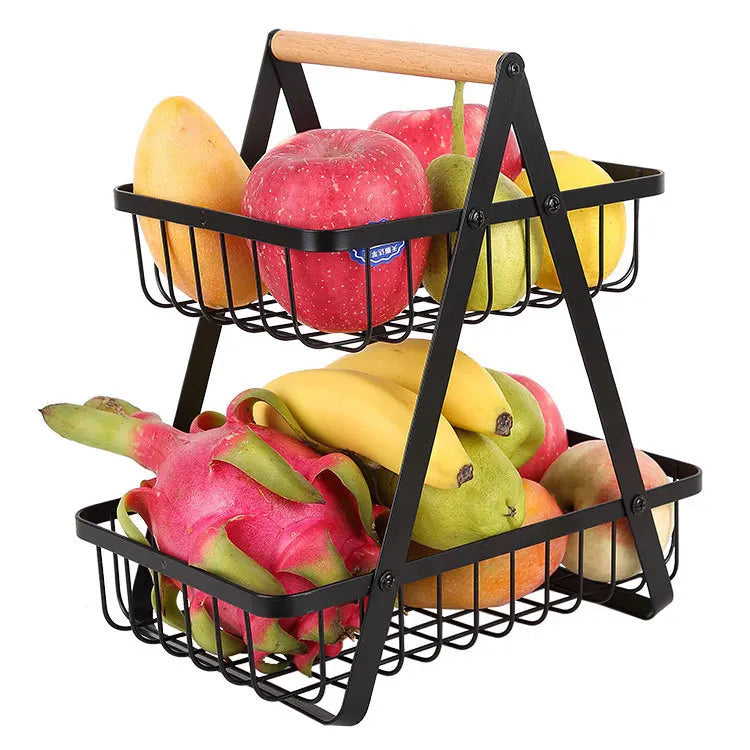 3-Tier Carbon Steel Fruit Basket for Stylish Storage