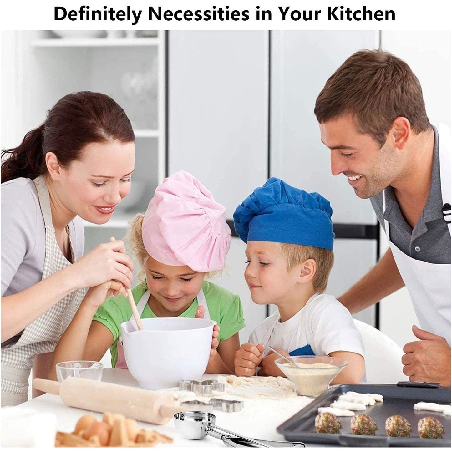 Stainless Steel Cookie Scooper Set with Trigger - 3 Sizes
