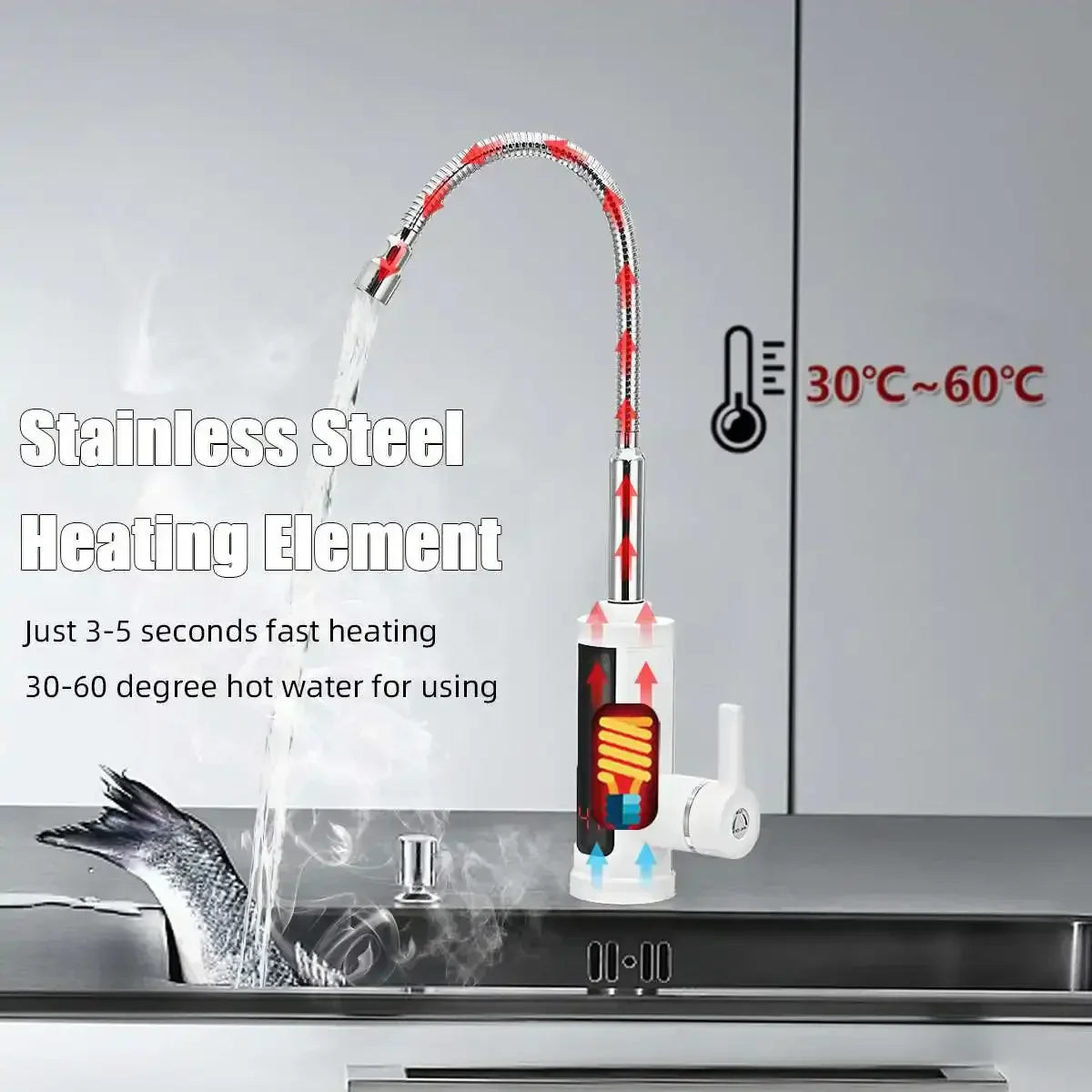 3000W Instant Hot Water Kitchen Tap