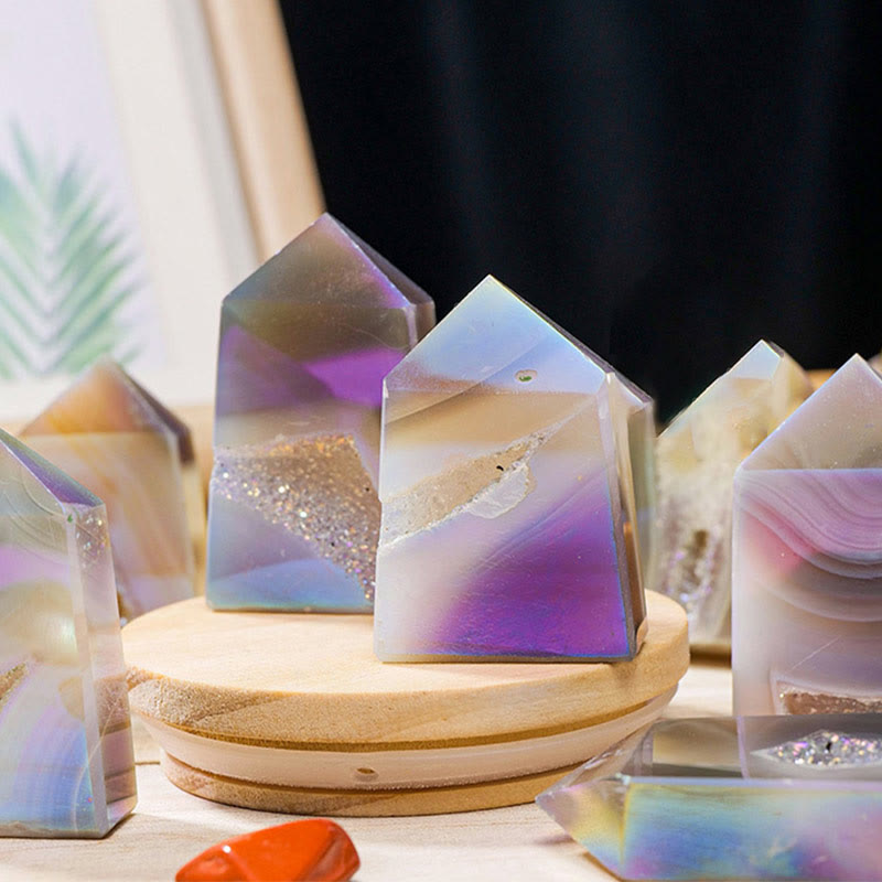 Angel Aura Quartz Crystal Rods for Energy Cleansing and Spiritual Connection