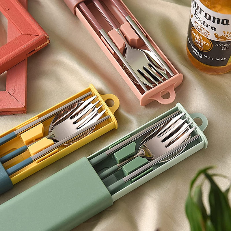 Portable Stainless Steel Japanese Cutlery Set