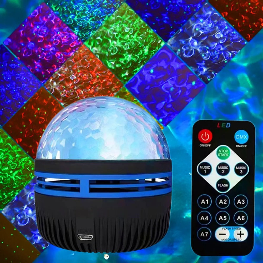 Northern Lights Projector Table Lamp with Music Sync and Remote Control