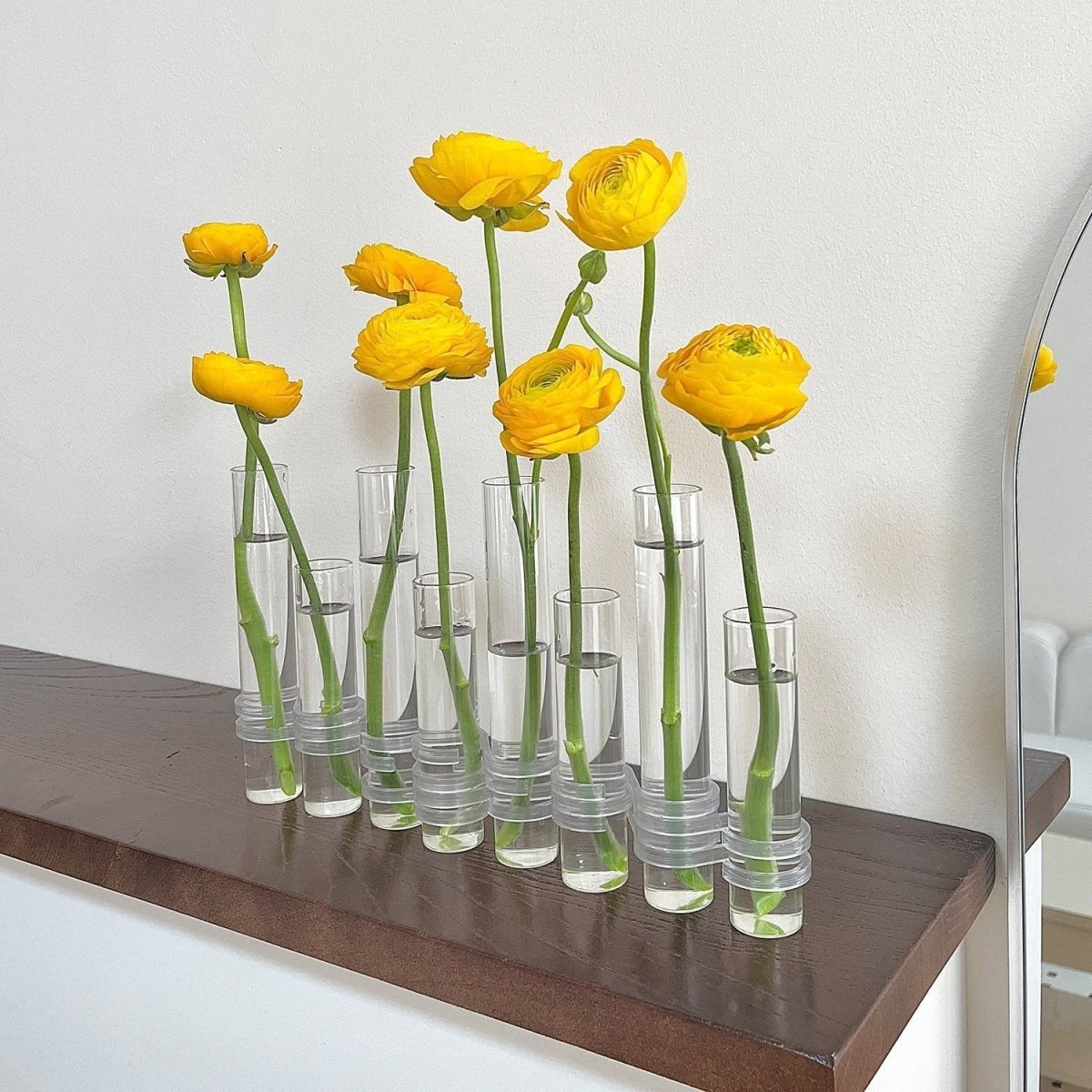Adjustable Glass Tube Flower Vase with Hinges