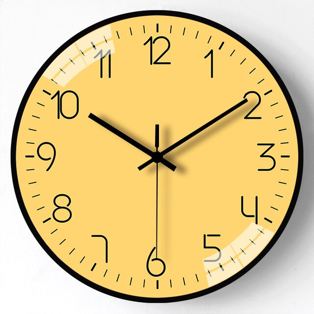 Eco-Friendly Modern Wall Clock in Grey, Yellow, or Multicolor