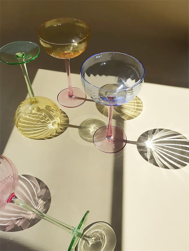 Pumpkin-Shaped Colored Crystal Champagne Glasses
